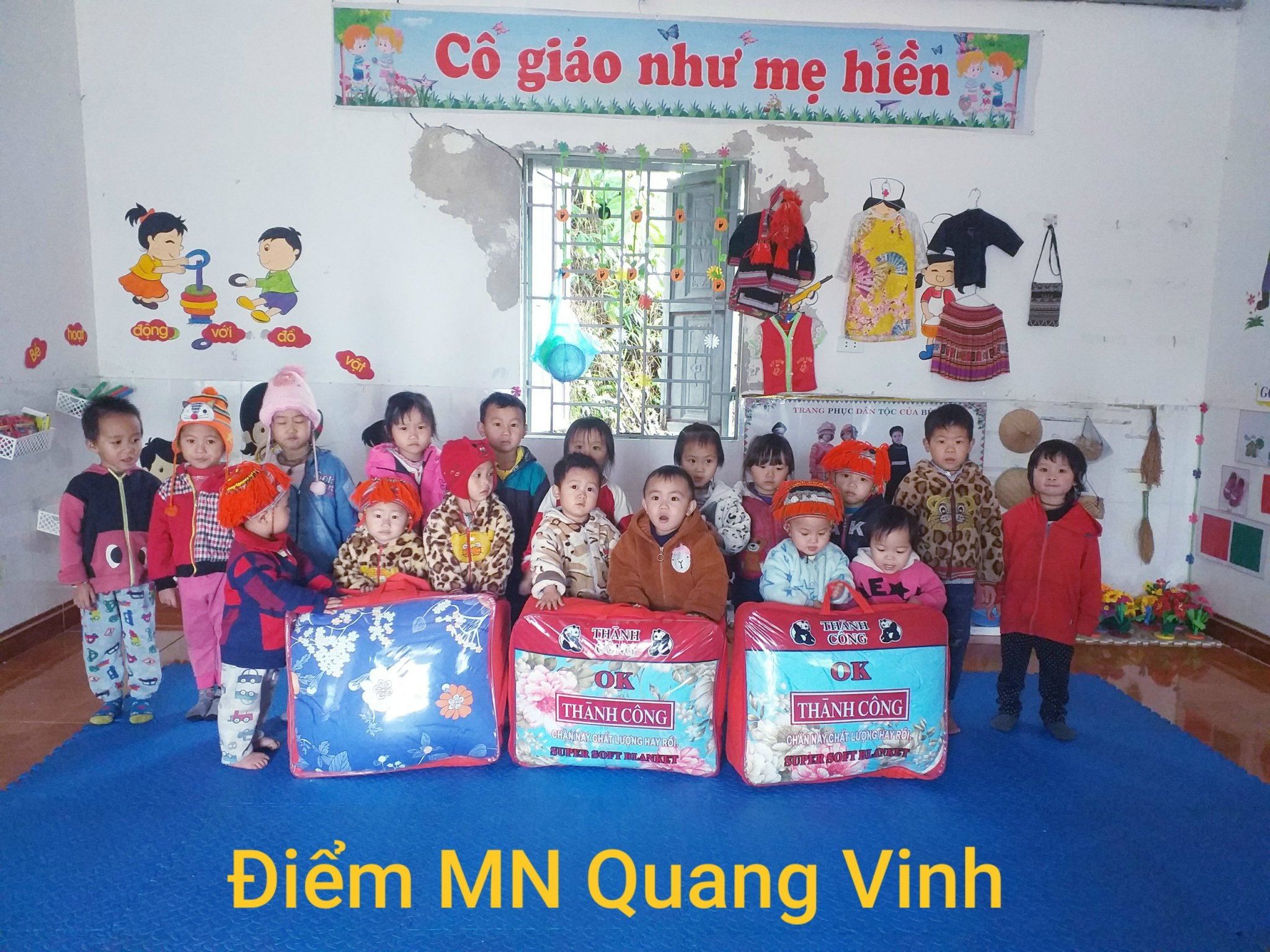 Trường MN Quảng Nguyên đảm bảo tiêu chí 04 ấm trong mùa đông cho trẻ tại trường  